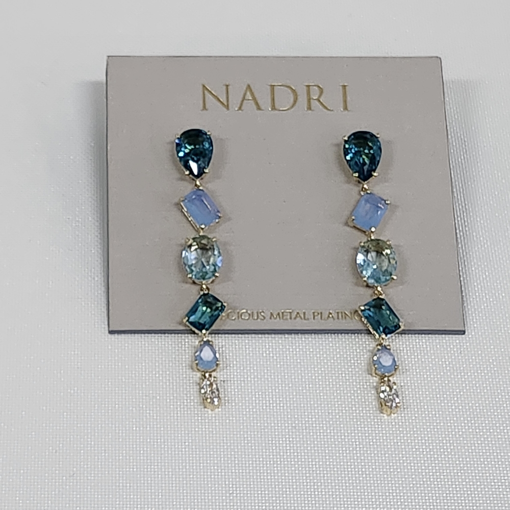 NWT Nadri Gold-Tone Palm Springs Cubic Zirconia Drop Earrings